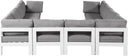 Nizuc - Outdoor Patio 10 Piece Modular Sectional With White Frame - Meridian Furniture - Stationary Sectionals- Elite Enclave Home