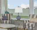 Ceramic Round Table Lamp With Empire Shade - Stone White