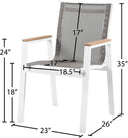 Nizuc - Outdoor Patio Dining Arm Chair With White Frame And Natural Arms (Set of 2)