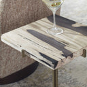 Rowman - Petrified Wood Accent Table - Bronze - Uttermost - Accent Tables- Elite Enclave Home