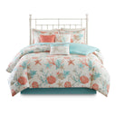 Pebble Beach - California King 7 Piece Comforter Set - Coral