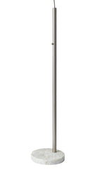 Reading Nook Floor Lamp Arc Arm Adjustable Gray Fabric Shade - Brushed Steel - HomeRoots - Floor Lamps - Elite Enclave Home