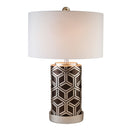 Deep Geo Weave Table Lamp - Brown And Silver