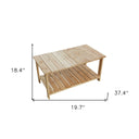 37" Solid Wood Outdoor Coffee Table - Natural