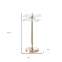Bedside LED Lamp With Clear Acrylic Novelty Wavy Shade - Gold - HomeRoots - Table Lamps - Elite Enclave Home