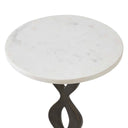 Ila - Round Drink Table - Bronze / White
