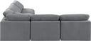 Indulge - Velvet 5 Piece Modular Corner Armless Sectional - Meridian Furniture - Stationary Sectionals - Elite Enclave Home
