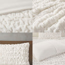 Blair - Ruched Fur Down Alternative Comforter Set - White