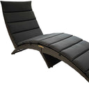 65" Faux Wicker Cushions Chaise Lounge - Dark Gray