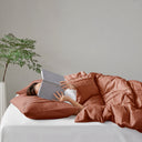 Porter - Twin/Twin Long Soft Washed Pleated Comforter Set - Clay