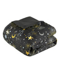 Celia - Starry Sky Metallic Comforter Set With Throw Pillow - Charcoal / Gold