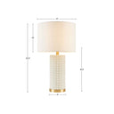 Grace Ivy - Textured Dot Table Lamp - White / Gold - INK+IVY - Table Lamps - Elite Enclave Home