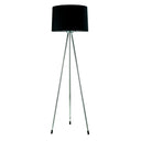 Tripod Floor Lamp With Black Fabric Drum Shade - Silver - HomeRoots - Floor Lamps - Elite Enclave Home