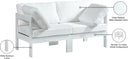 Nizuc - Outdoor Patio 2 Seat Modular Sofa With White Frame - Meridian Furniture - Stationary Sectionals- Elite Enclave Home