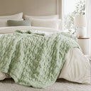 Ruched Fur - Throw - Sage Green - Madison Park - Throws - Elite Enclave Home