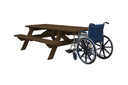 94" x 66" x 30" Solid Wood Outdoor Picnic Table - Dark Brown