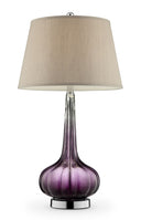 Glass Table Lamp With Beige Shade - Purple Ombre