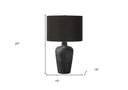 Ceramic Round Table Lamp With Black Drum Shade - Black - HomeRoots - Table Lamps - Elite Enclave Home