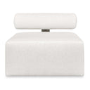 Bolster Back Armless Outdoor Sofa – White – powder-coated aluminum frame with plush cushions and floating bolster back pillow