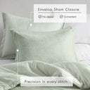 Camden - Twin/Twin Long Chambray Print Solid Comforter Set - Sage Green