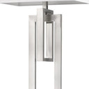 64" Traditional Shaped Floor Lamp With White Rectangular Shade - Nickel - HomeRoots - Floor Lamps - Elite Enclave Home