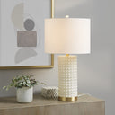 Grace Ivy - Textured Dot Table Lamp - White / Gold - INK+IVY - Table Lamps - Elite Enclave Home