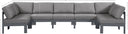 Nizuc - Outdoor Patio 7 Piece Modular Sectional With Gray Frame - Meridian Furniture - Stationary Sectionals- Elite Enclave Home