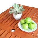 59" x 31" x 29" Solid Wood Outdoor Dining Table With Umbrella Hole - Brown