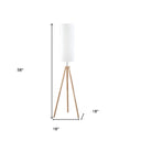 Wood Look Tripod Floor Lamp With White Shade - Natural - HomeRoots - Floor Lamps - Elite Enclave Home