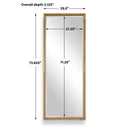 Kampar - Full Length Rattan Tall Mirror - Gold / Woodtone