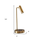 Metal LED Desk Lamp With USB And Wireless Charging - Brass - HomeRoots - Table Lamps - Elite Enclave Home