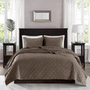 Harper - King Reversible 3 Piece Coverlet Set - Taupe