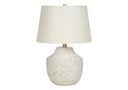 20" Concrete Urn Table Lamp With Empire Shade - Cream