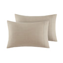 Cozy Cotton Flannel - King Printed Sheet Set - Beige / White Stripes