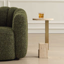 Feranno - Travertine Accent Table - Brass - Uttermost - Accent Tables - Elite Enclave Home