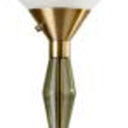 LED Light Changing Torchiere Floor Lamp With White Frosted Glass Cone Shade - Brass - HomeRoots - Floor Lamps - Elite Enclave Home