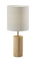 Wood Circular Block Table Lamp - Natural