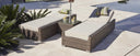 78" Indoor Outdoor Chaise Lounge With Beige Cushion (Set of 2) - Brown