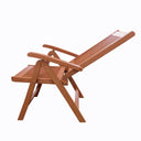 Solid Wood Indoor Outdoor Reclining Arm Chair - Mahogany Brown