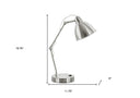 Metal Round USB Table Lamp With Nickel Dome Shade - Nickel - HomeRoots - Table Lamps - Elite Enclave Home