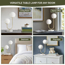 Zusa - Metal 2 Light Globe Table Lamp - Gold / White - 510 Design - Table Lamps - Elite Enclave Home