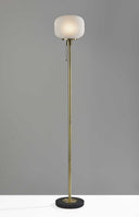 Torchiere Floor Lamp With White Globe Shade - Black - HomeRoots - Floor Lamps - Elite Enclave Home