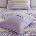 Caralie - Full/Queen 5 Piece Seersucker Comforter Set With Throw Pillows - Purple