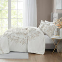 Violette - 3 Piece Tufted Duvet Cover Set - Ivory / Taupe