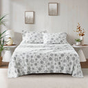 Micro Fleece - King Sheet Set - Gray Snowflake