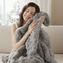 Ruched Fur - Ruched Throw - Gray - Madison Park - Throws - Elite Enclave Home