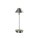 Metal Bedside Table Lamp With Silver Cone Shade - Silver