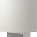 Block Table Or Desk Lamp - White Marble And Natural Wood