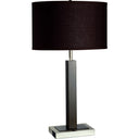 Polyresin Table Lamp With Brown Classic Drum Shade - Black