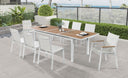 Nizuc - Outdoor Patio Dining Arm Chair With White Frame And Natural Arms (Set of 2)